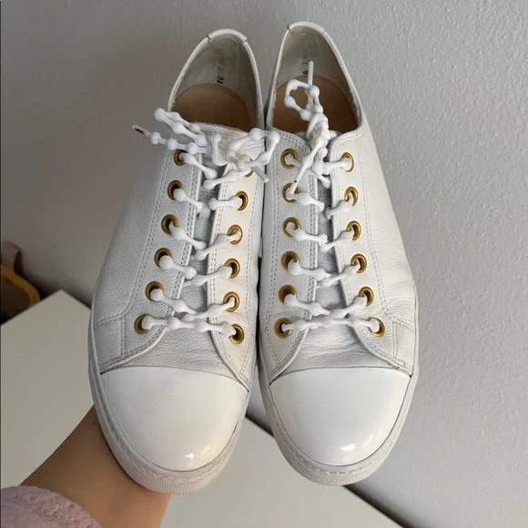 Paul Green Sophie sneakers pebbled leather patent leather toe gold-tone eyelets - Picture 4 of 10